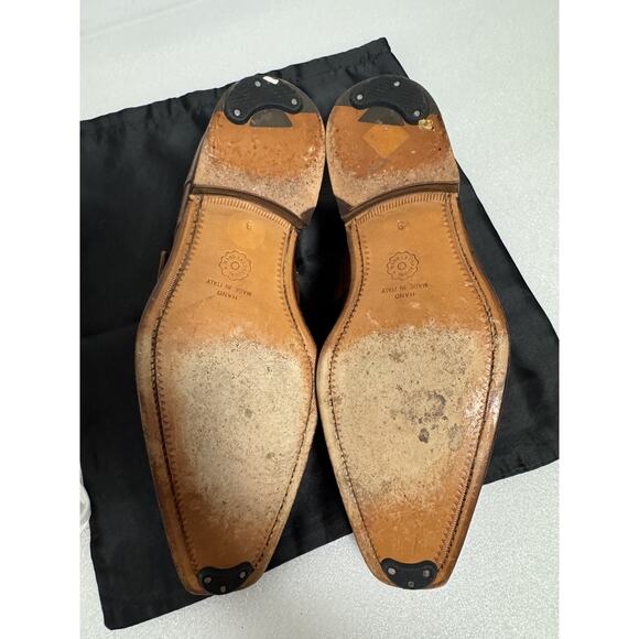 Dominio Shoes Mens Size 6 Brown Monk Strap Made in Italy Formal Dress Leather main image 11